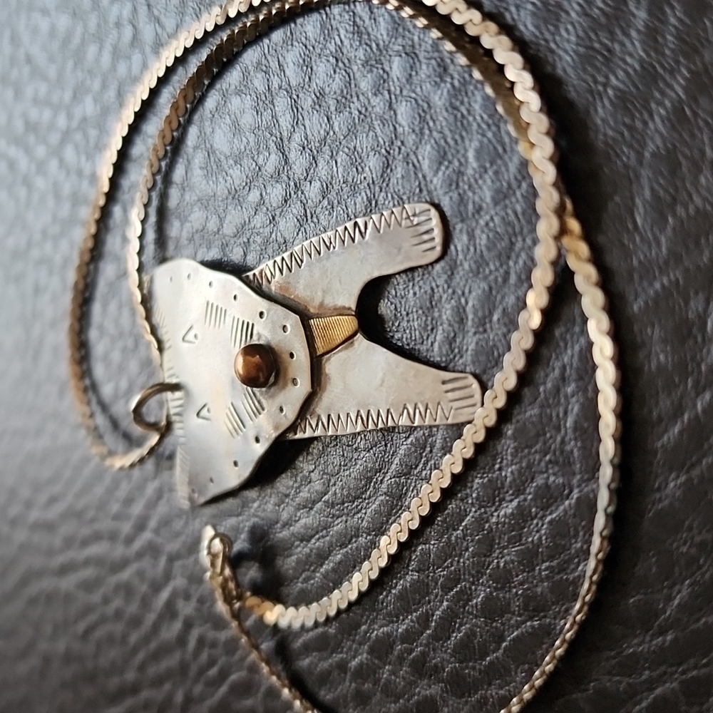 VTG Comstock sterling pendant w/sterling chain - Picture 4 of 12
